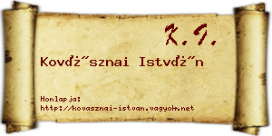 Kovásznai István névjegykártya